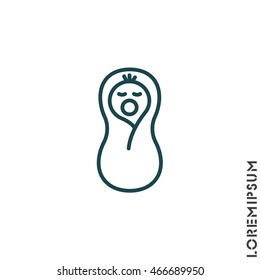 Web line icon. Child in diapers, newborn