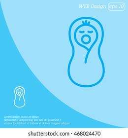Web line icon. Child in diapers, newborn