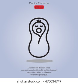 Web line icon. Child in diapers, newborn