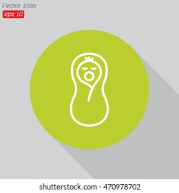 Web line icon. Child in diapers, newborn
