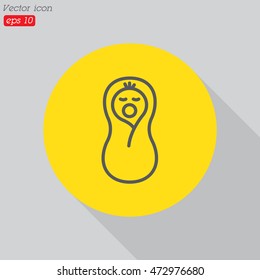 Web line icon. Child in diapers, newborn