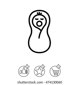 Web line icon. Child in diapers, newborn