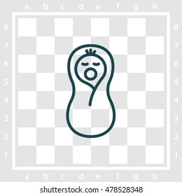 Web line icon. Child in diapers, newborn