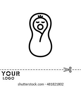 Web line icon. Child in diapers, newborn