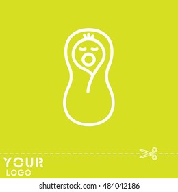 Web line icon. Child in diapers, newborn