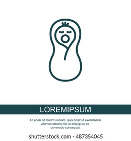 Web line icon. Child in diapers, newborn