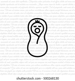 Web line icon. Child in diapers, newborn