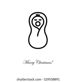 Web line icon. Child in diapers, newborn