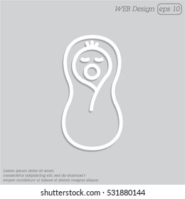 Web line icon. Child in diapers, newborn