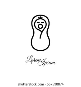 Web line icon. Child in diapers, newborn