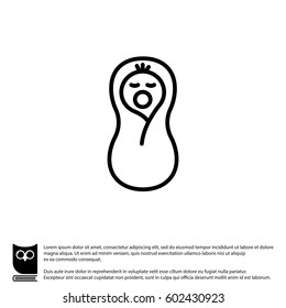 Web line icon. Child in diapers, newborn