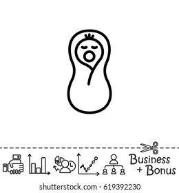 Web line icon. Child in diapers, newborn
