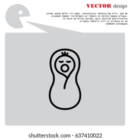 Web line icon. Child in diapers, newborn
