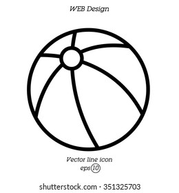 Web line icon. Children's ball, baby toy