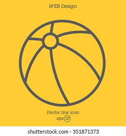 Web line icon. Children's ball, baby toy