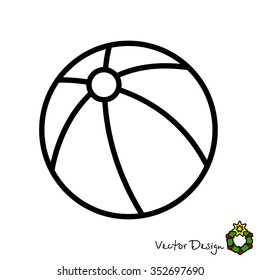 Web line icon. Children's ball, baby toy