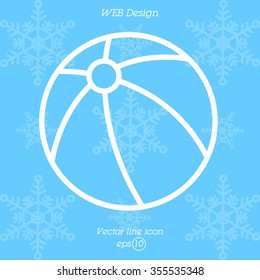 Web line icon. Children's ball, baby toy
