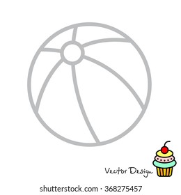 Web line icon. Children's ball, baby toy