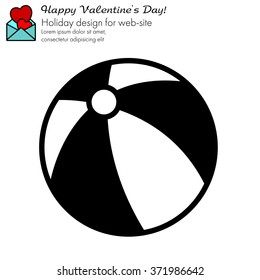 Web line icon. Children's ball, baby toy