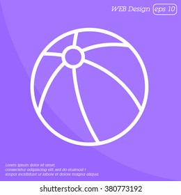 Web line icon. Children's ball, baby toy