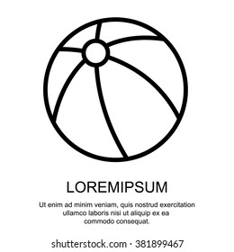 Web line icon. Children's ball, baby toy