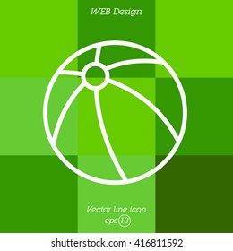 Web line icon. Children's ball, baby toy