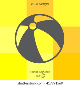 Web line icon. Children's ball, baby toy