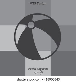 Web line icon. Children's ball, baby toy