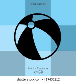 Web line icon. Children's ball, baby toy