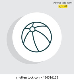 Web line icon. Children's ball, baby toy