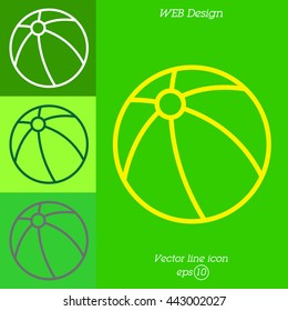 Web line icon. Children's ball, baby toy