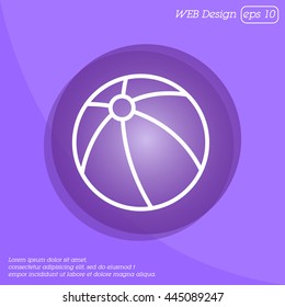 Web line icon. Children's ball, baby toy