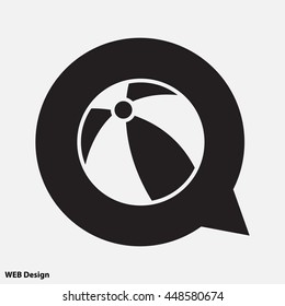 Web line icon. Children's ball, baby toy