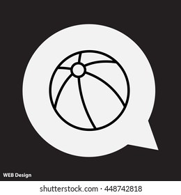 Web line icon. Children's ball, baby toy