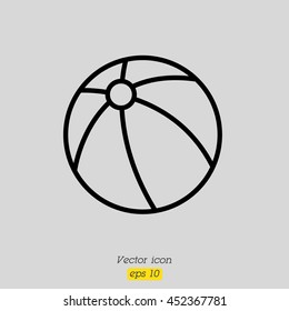 Web line icon. Children's ball, baby toy