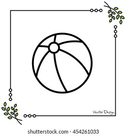 Web line icon. Children's ball, baby toy