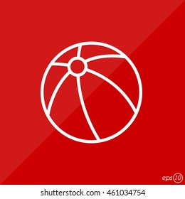 Web line icon. Children's ball, baby toy