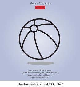 Web line icon. Children's ball, baby toy