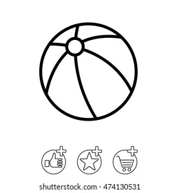Web line icon. Children's ball, baby toy