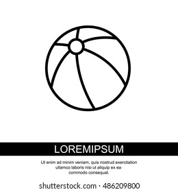 Web line icon. Children's ball, baby toy