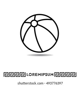 Web line icon. Children's ball, baby toy