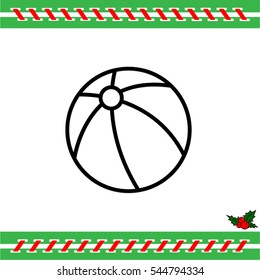 Web line icon. Children's ball, baby toy