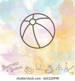Web line icon. Children's ball, baby toy