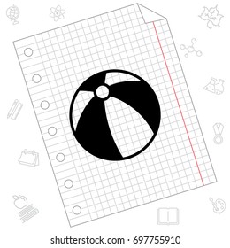Web line icon. Children's ball, baby toy