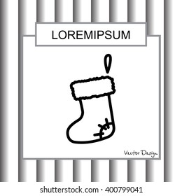 Web line icon. Christmas boot for gifts, Santa's boot