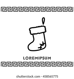 Web line icon. Christmas boot for gifts, Santa's boot