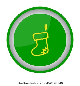 Web line icon. Christmas boot for gifts, Santa's boot