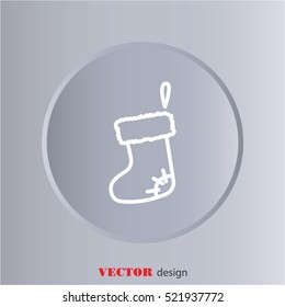 Web line icon. Christmas boot for gifts, Santa's boot