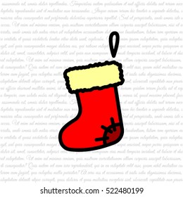 Web line icon. Christmas boot for gifts, Santa's boot