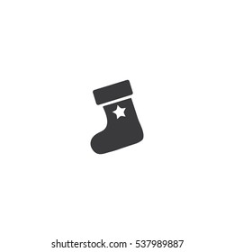 Web line icon. Christmas boot for gifts, Santa's boot